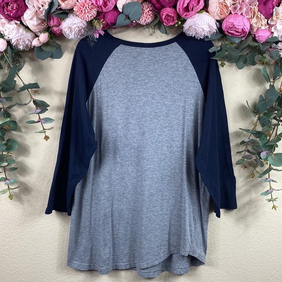 •NWOT• |TEXAS| {red white & blue} Gray Baseball Tee w [navy blue sleeves] - Picture 5 of 9